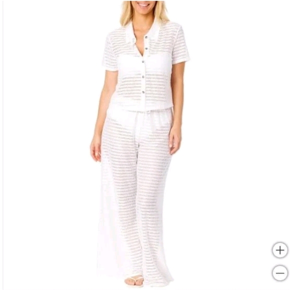 NWT Hurley Women's Swim Cover Up Set white M L - Picture 1 of 7